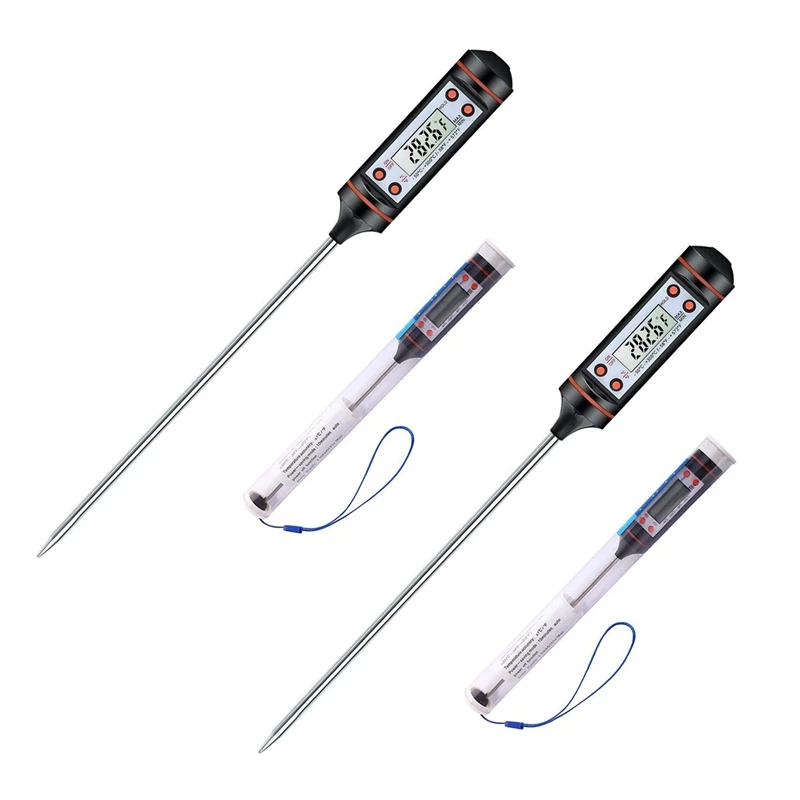 

Promotion! 2X Food Thermometer,Food Cooking Thermometer,Kitchen Thermometer,Meat Thermometer,Long Probe Digital Meat Thermometer