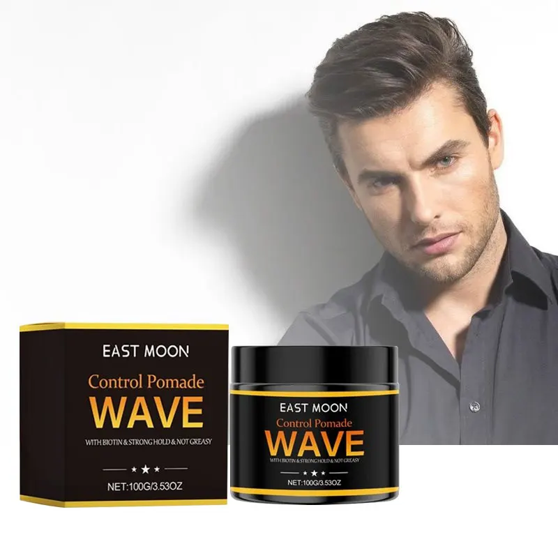 Men Hair Styling Wax Long-Lasting Strong Hold Reduce Frizz Improve Fluffy Wave Control Non Greasy Keep Shine Hair Shaping Pomade