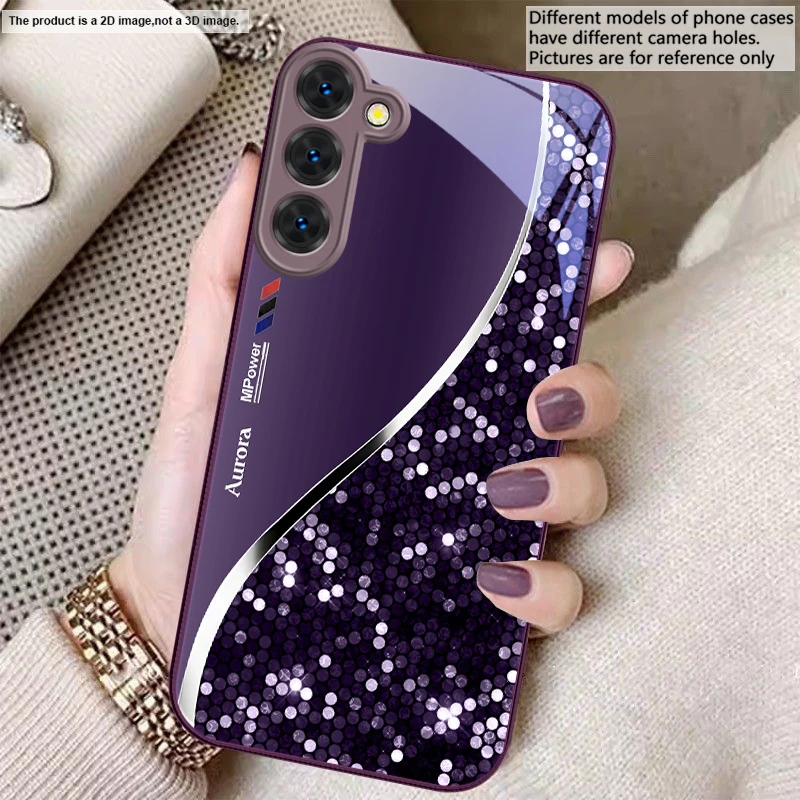 Sleek Silver Metal Curve Glass Phone Case