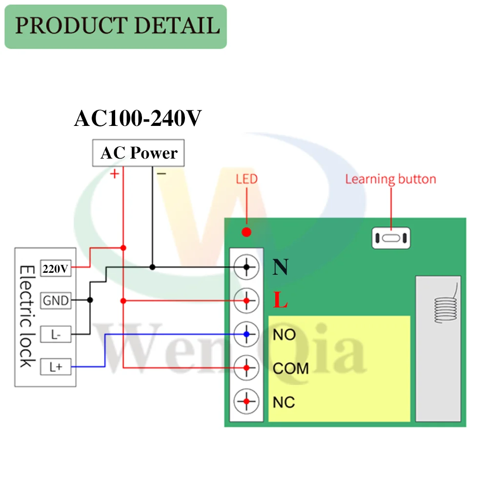 Wireless remote controller Wireless remote control RF 433 Mhz Remote Controls Wireless Remote Control Switch 220V 1CH Relay Receiver Module ON OFF Transmitter