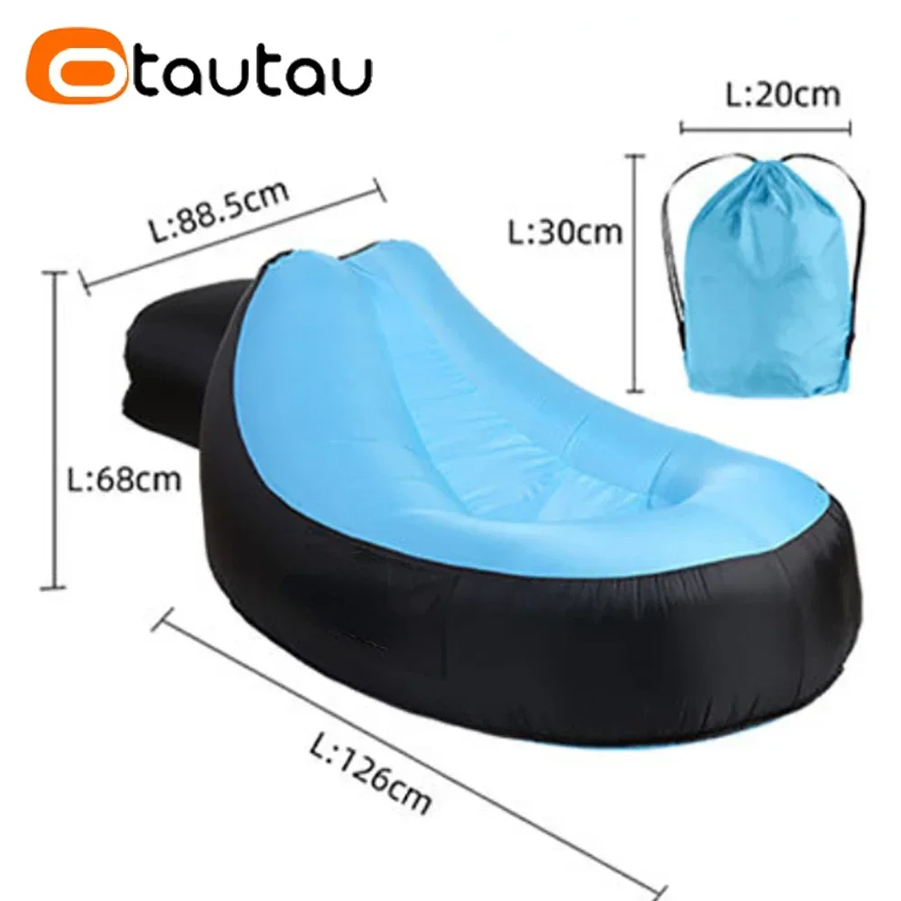 Otautautau lettino gonfiabile portatile divano da campeggio all'aperto comodo Pouf Beanbag giardino spiaggia piscina Chaise Lounge sedia reclinabile SF112 - immagine 3