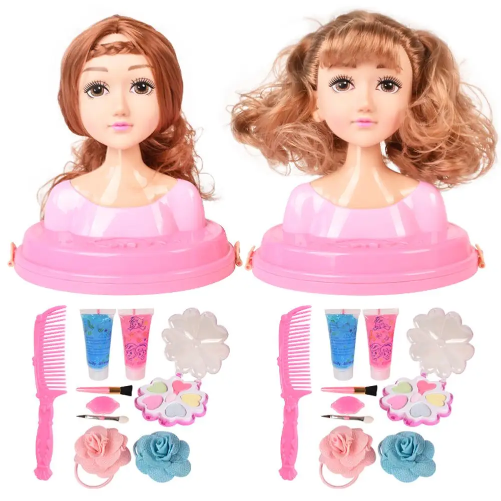 Children Baby Doll Makeup Set For Girls Half Body Vinyl Doll Braid