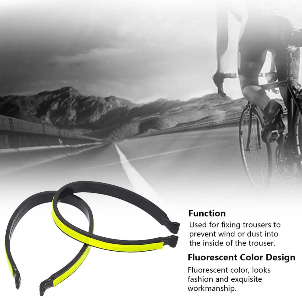 Description Picture 3 of item2Pcs Cycling Reflective Trouser Clips Safety Strips Outdoor Cycling Ankle Leg Bike High Visibility Bicycle Pants Windproof Clip