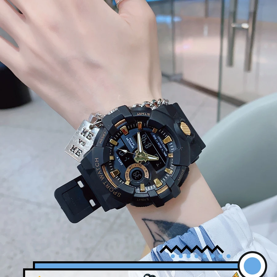 Black Samurai Men's Youth Sports Junior High School Student Children's Electronic Watch Women's Trend 2023 New_voghion.com