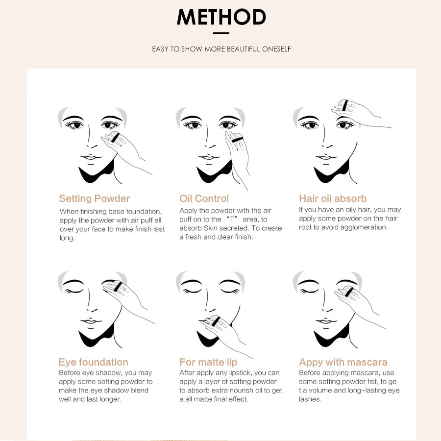 FOCALLURE Makeup Face Powder 3 Colors Makeup Waterproof Loose Cover Powder Skin Finish Oil Control loose powder face powder