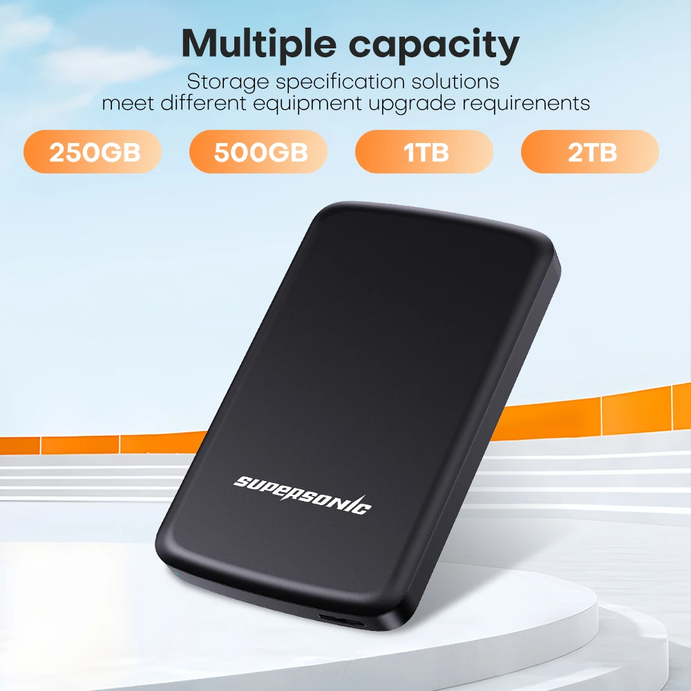 초음속 휴대용 HDD 1TB 외장형 하드 디스크 드라이브 5Gbps 고속 120MB/s PS4/PS3/PS2/스위치용 500GB 휴대용 게임용 HDD