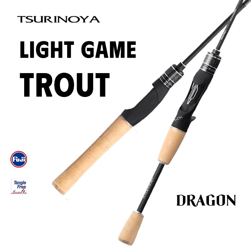 TSURINOYA 1.6m 1.8m DRAGON Trout Area Spinning Casting Fishing Rod FUJI Ring Fast Action 2 Section Stream Carbon Spoon Bait Rod