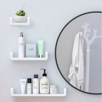 New Wall-Mounted Bathroom Storage Rack Shelf White Make Up Organizer Large Capacity for Kitchen Household  Accessories 2