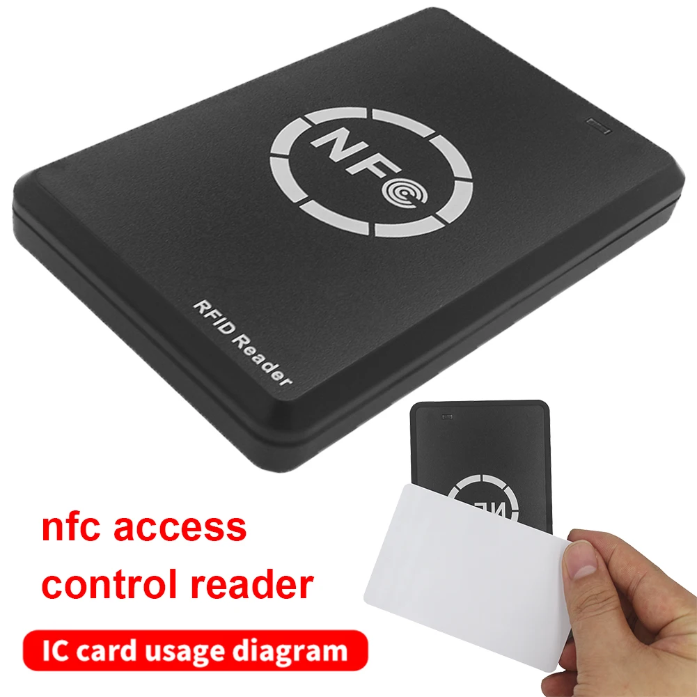 NFC Smart Card Reader Writer 13.56MHz/125KHz RFID Copier Duplicator USB Programmer Key Fob Card ID IC Decoder Door Access System