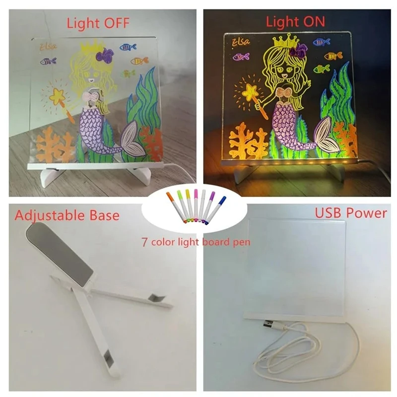 LED 노트 보드, 빛나는 아크릴 메시지 마커 보드, 조명 화이트 보드, 보드 노트
