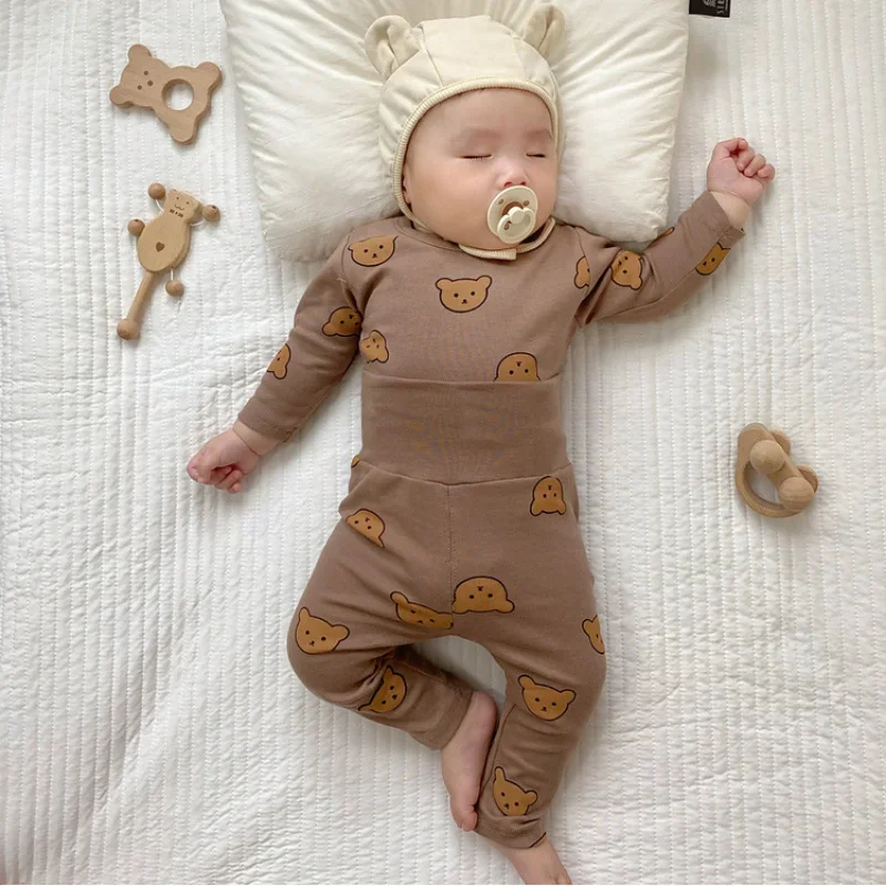 Kids Clothes Set 0-3T Baby Cotton Top Pant Suit Long Sleeve Pj Set Sleepwear Pajamas For Boys Girls