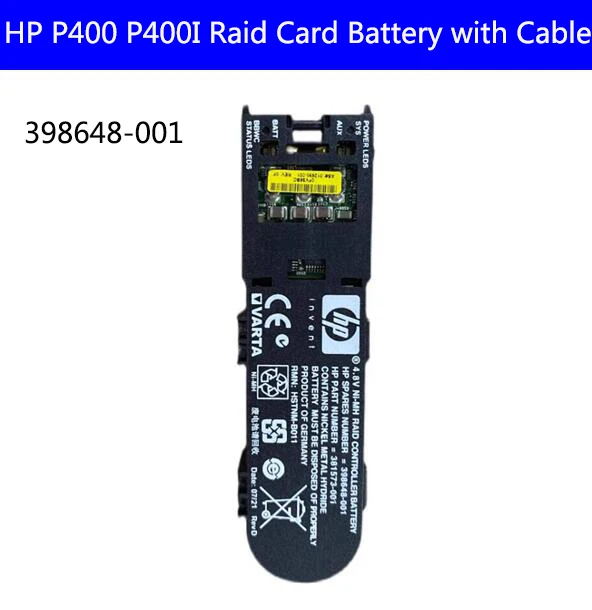 

Высококачественный Оригинальный аккумулятор для карточки HP P400 P400I с кабелем 398648-001