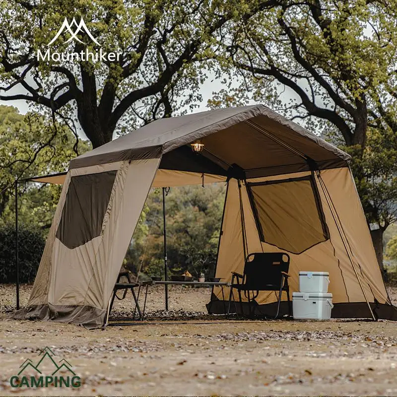 

Mounthiker 3-6 Persons Large Family Waterproof Thickened Hiking Picnic Tents Outdoor Camping Cabin Window Tent Luxury Ultralight