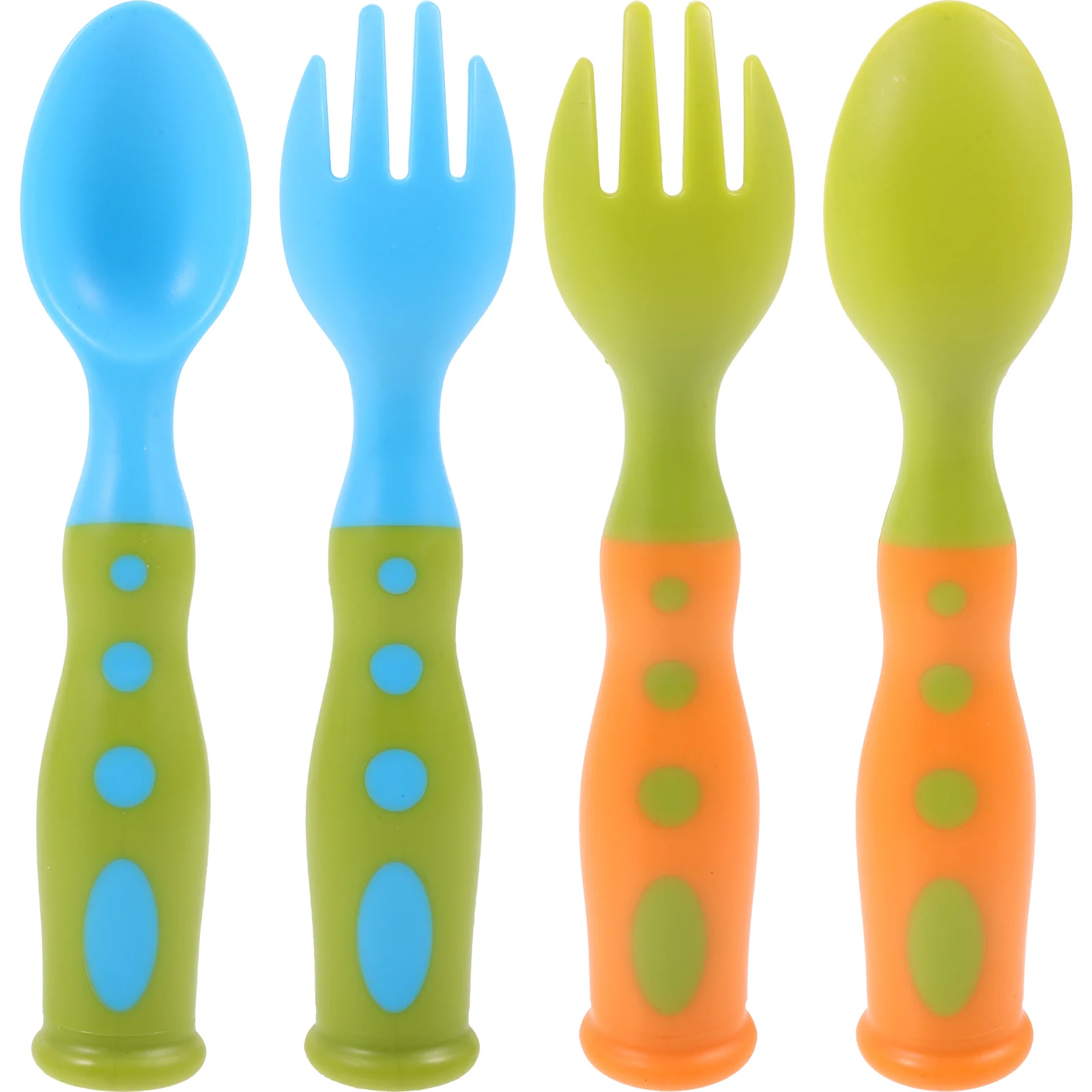 

2 Sets Toddler Utensils Serving Self Feeding Spoon Fork Cutlery Training Two-