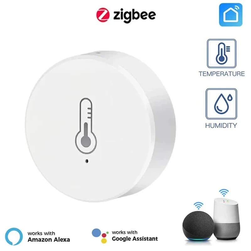 Smart Zigbee Temperature And Humidity Sensor Remote Monitor By Smart Life APP Battery Powered Work With Alexa Google Home temperature humidity sensor temperature humidity meter