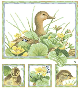 18-LA 34920 mother and duckling 38-42 Needlework Kit  Cross stich unPainting Set Cross Stitch Kits Cross-stitch Embroidery