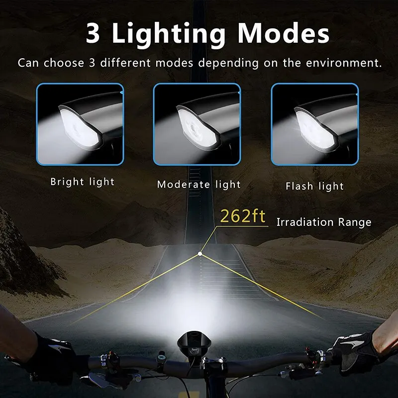 Waterproof USB Bike Light Horn - Image 3