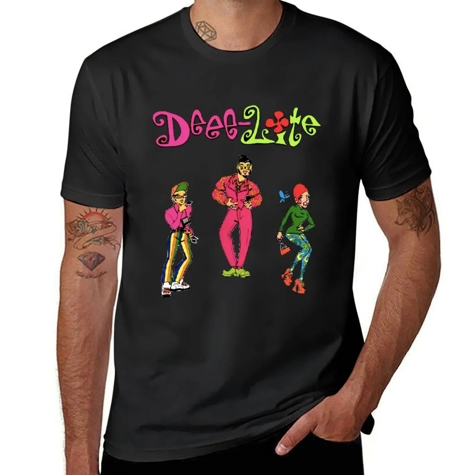 DEEE-LITE ANIMATED LOGO T-Shirt funnys summer clothes heavyweights mens workout shirts