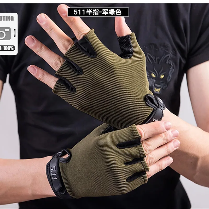 Anti-Slip Fingerless gloves Men Half Finger Fishing Hunting Cycling Gloves Outdoor Tactical Sport Equipment Camping Gloves 6