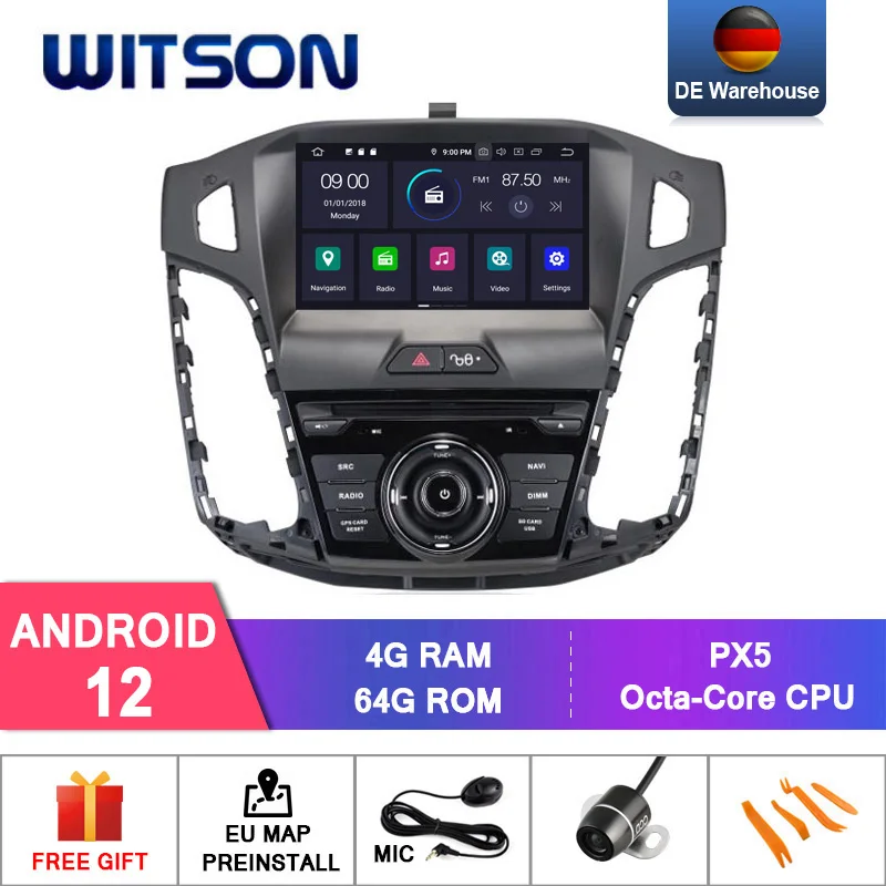

WITSON Android 12,0 автомобильный DVD-плеер GPS для Ford focus 2012 Восьмиядерный (Восьмиядерный) 4 ГБ ОЗУ + 64 Гб ПЗУ Автомобильный gps-навигатор 8 дюймов