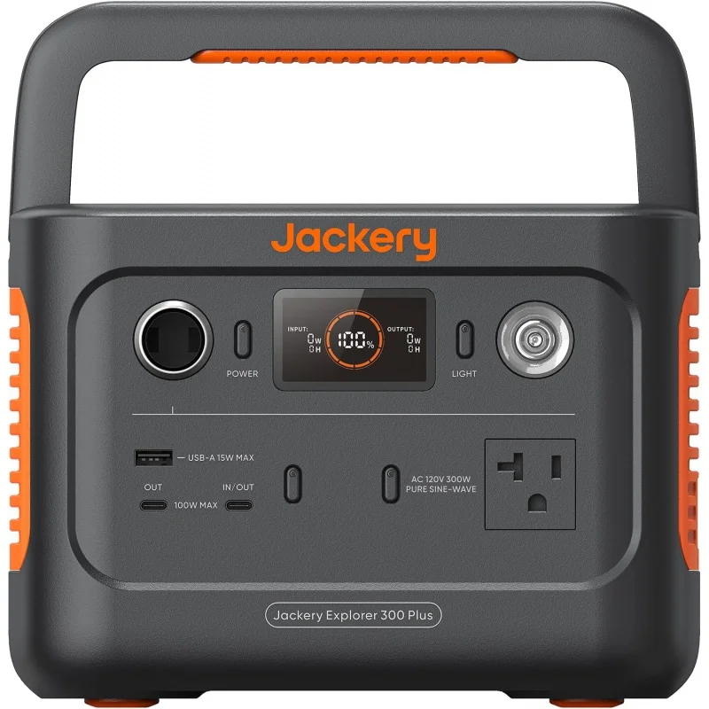 

Портативная электростанция Jackery Explorer 300 Plus, резервная батарея LiFePO4 300 Вт, розетка переменного тока, солнечный генератор 3,75 кг для RV,