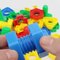 4PCS Matching Screws Children Early Education Puzzle Toys Plastic Split Nut Desktop Interactive Toys Color Shape Cognition TMZ 1
