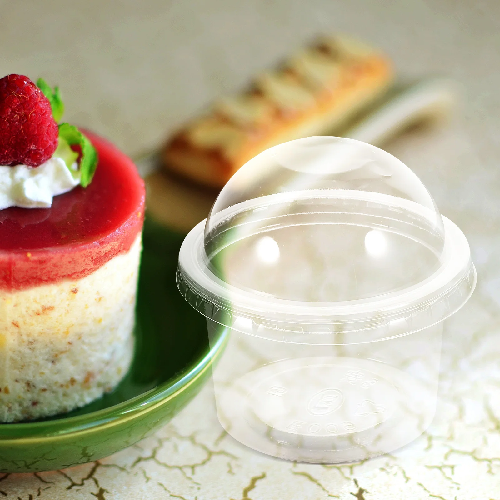 Creative Design Dessert Cups With Lids Disposable Pudding Cups Plastic Disposable For Soup Sundaes Ice Cream 100pcs