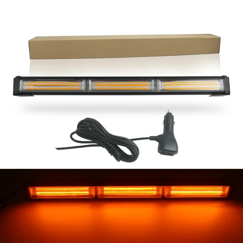13 Inches LED Strobe Light Bar COB Strobe Flashing Light 12V 24V Traffic Advisor Strobe Light Bar LED Warning Traffic Direction