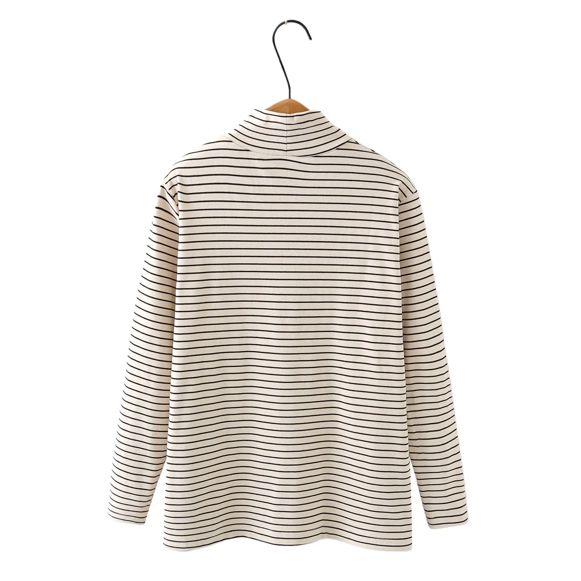 XXXXL Fashion Plus Size Women's T-Shirt Double-sided DE Velvet Warm Striped Base Tops New Autumn And Winter Style Simple 778