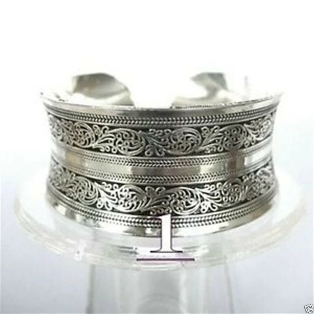 

Adjustable Tibet Silver Totem Bangle Cuff Bracelet Fashion Ethnic Wrap Trendy Classic Eco-Friendly Unisex Bohemian Cuff