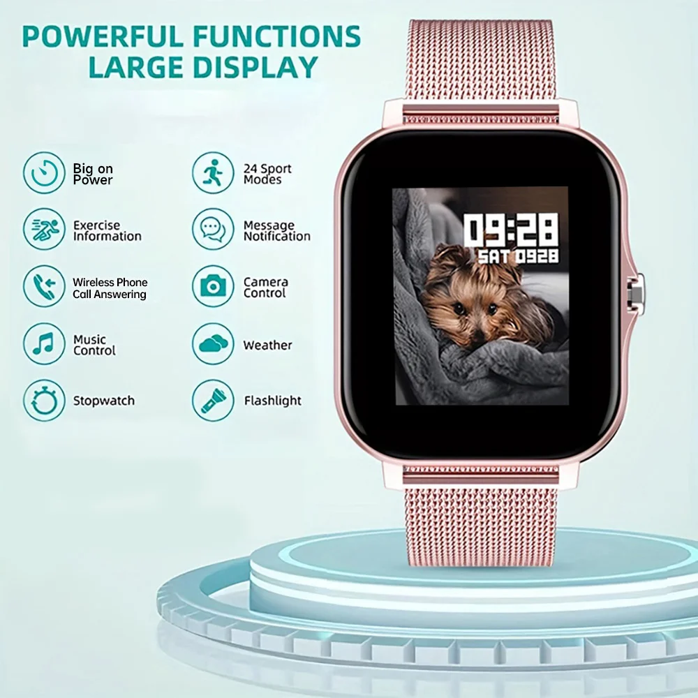 2026 Smartwatch Android Phone 1.44''Inch HD Screen Bluetooth Call Blood Oxygen/Pressure Monitoring Smart Watch Women Men Gift 1