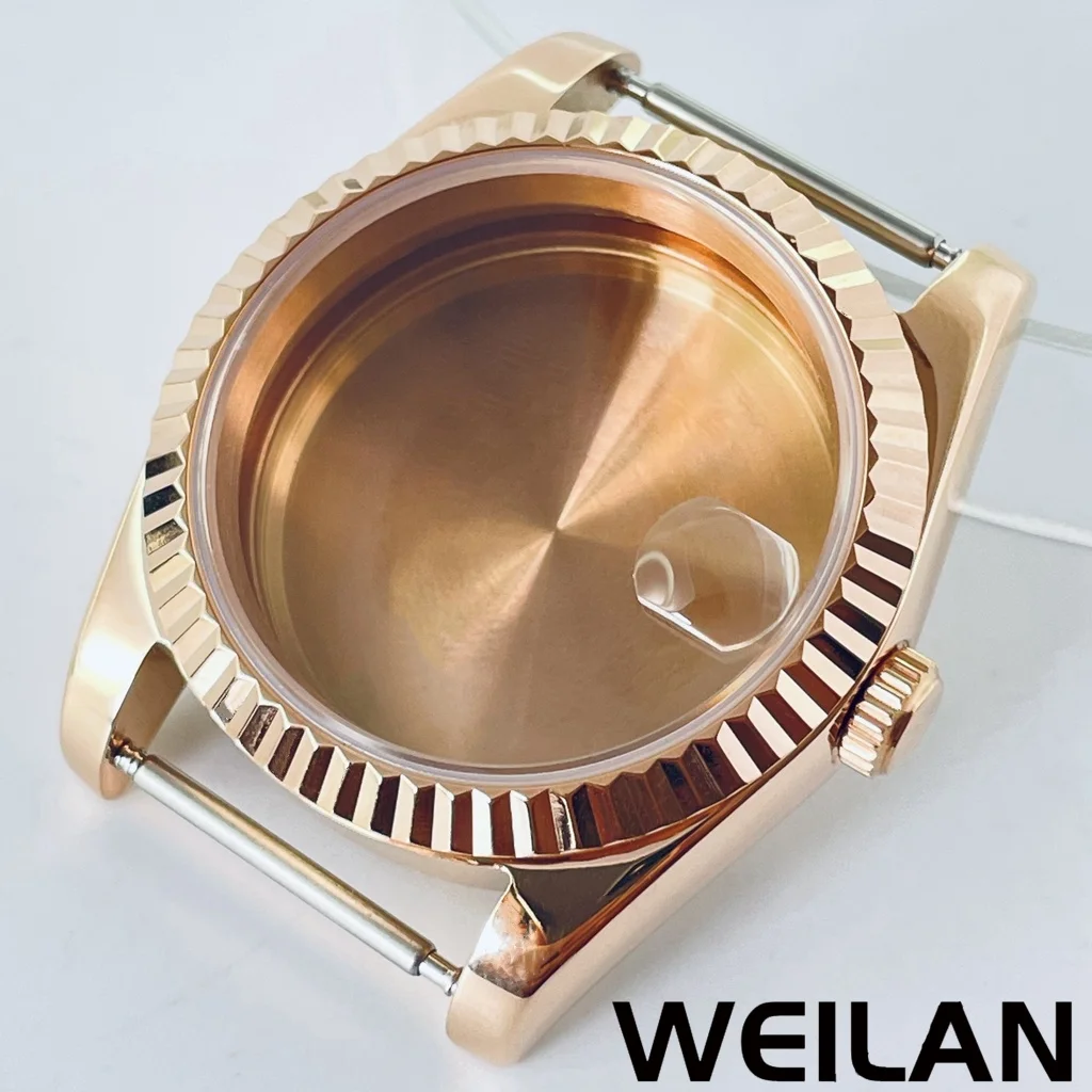 Premium Silver & Gold Waterproof Watch Case with Sapphire Crystal