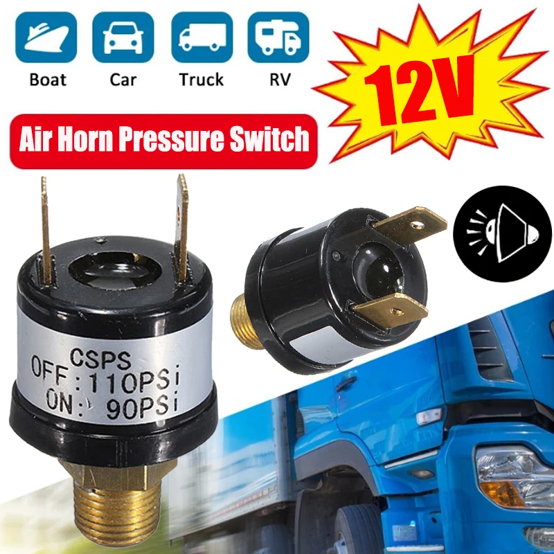 12V 3.5A Horn Compressor Air Pressure 90-110PSI 120-150PSI 170-200PSISwitch Automobile Air Pump Storage Tank Pressure Switch