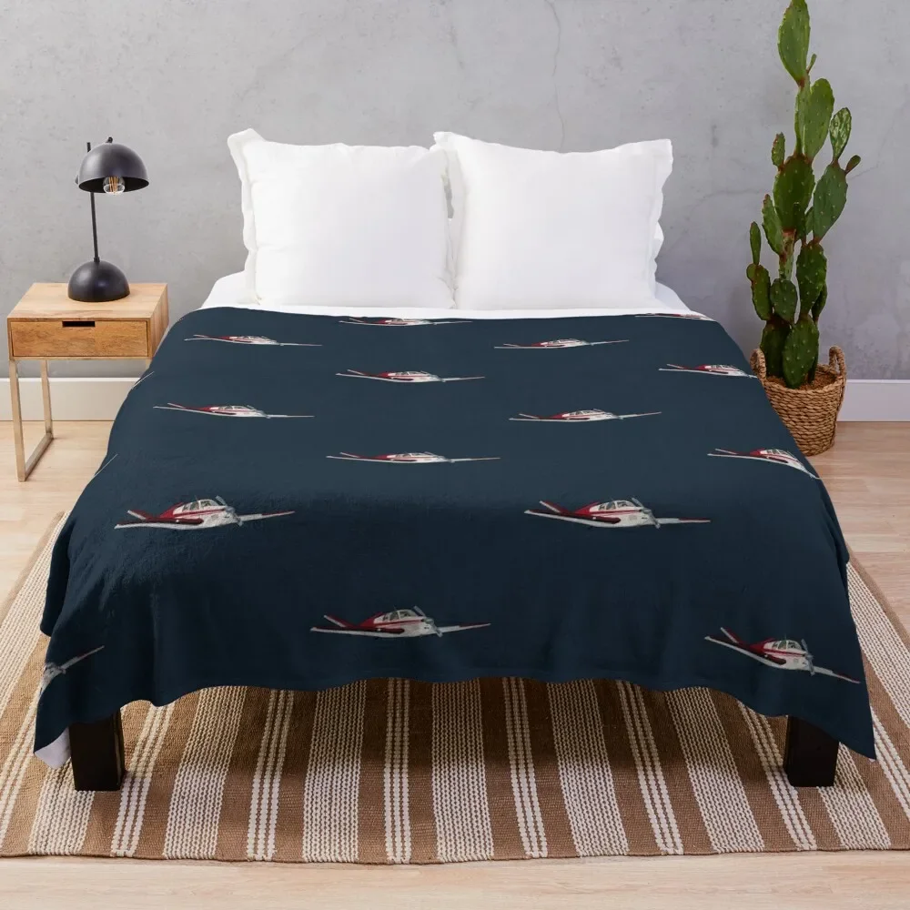

Beech Bonanza V-Tail Illustration Retro Design Throw Blanket Soft Plush Plaid Decoratives Thermals For Travel Flannel Blankets