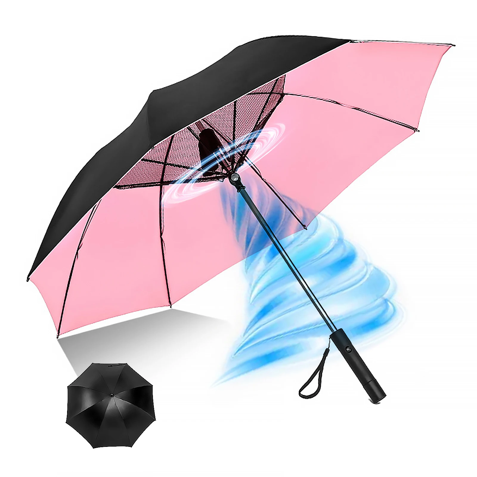 Portable Umbrella with Fan, UV Sun Umbrella, Safety Isolation Mesh, Super Wind Power, USB Rechargeable, 2600mAh - AliExpress