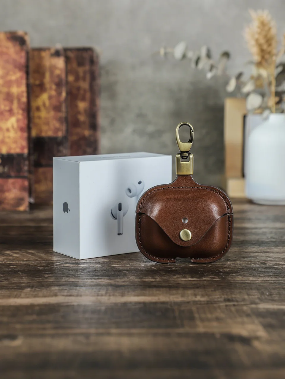 Genuine Leather Cover for AirPods Pro 3 Case Airpod Pro 2nd 1st generation Bluetooth Wireless Headphones Charging Box with Hook