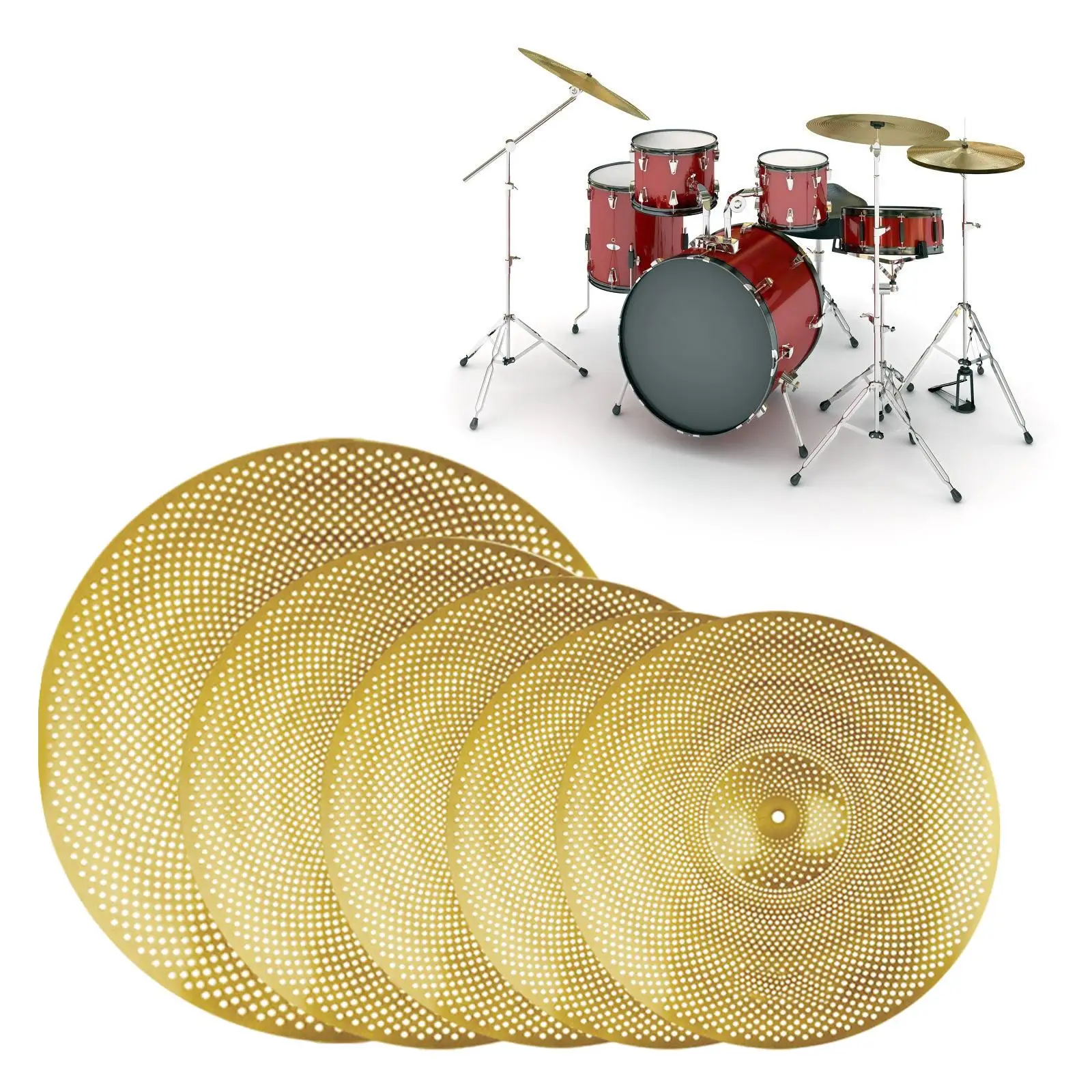 5x Drum Cymbal Musical Instrument Accessory Mute Cymbal for Stage Drum Set