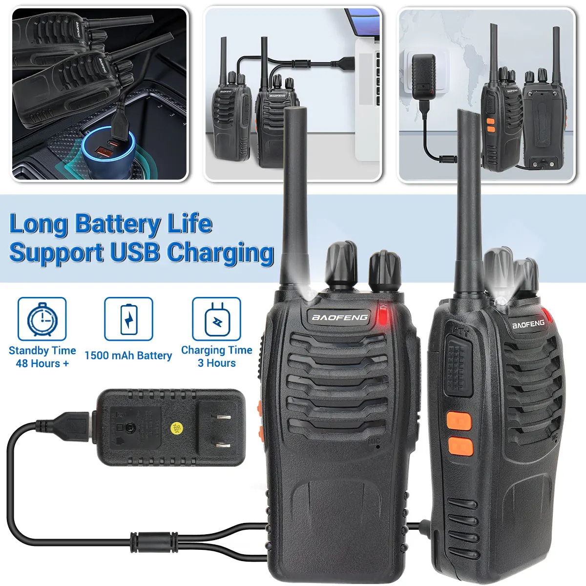 Baofeng mini Walkie Talkie H-888S FRS Radio USB Rechargeable Long Range Two  Way Radio Upgrade BF-888S Comunicador Transceiver AliExpress