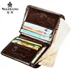 ManBang Luxury Men Wallet Genuine Cow Leather Male RFID Trifold Short Purse For Men with ID Window and Credit Card Holder 3