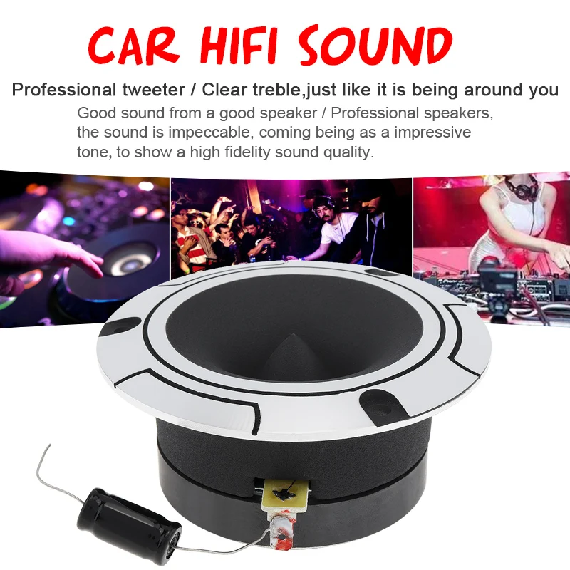 Car Tweeter Speakers 2pcs Tweeters 150W High Compression Titanium/Aluminum Bullet Super Speakers Stereo Tweeter for Vehicle / Auto Cars