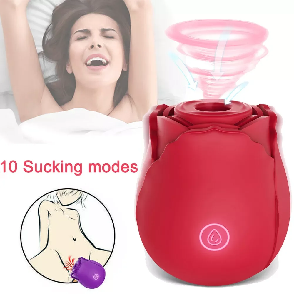 2-in-1-Rosenvibrator, leistungsstarke Saugnapf-Vibratoren, 10 Modi, G-Punkte, vaginal stimulierend, Saugmassagegerät, Nippel, sexy Spielzeug für Mädchen 1
