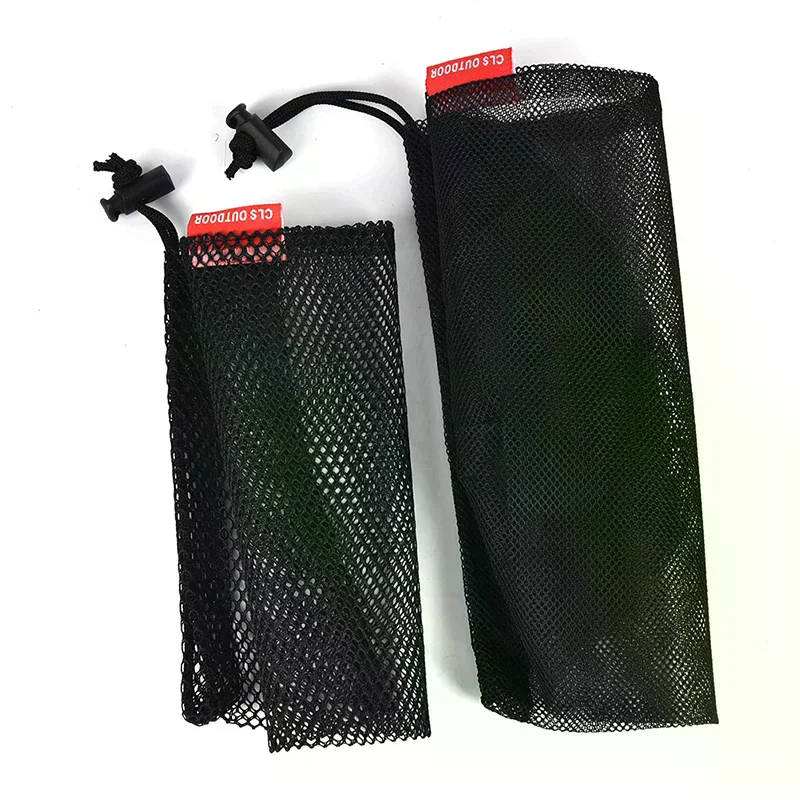 Nylon Mesh Drawstring Storage Bag - For Cutlery Bottle Pot Pan Kettle Breathable Organizer Bag Travel Camping Kitchen Supplies