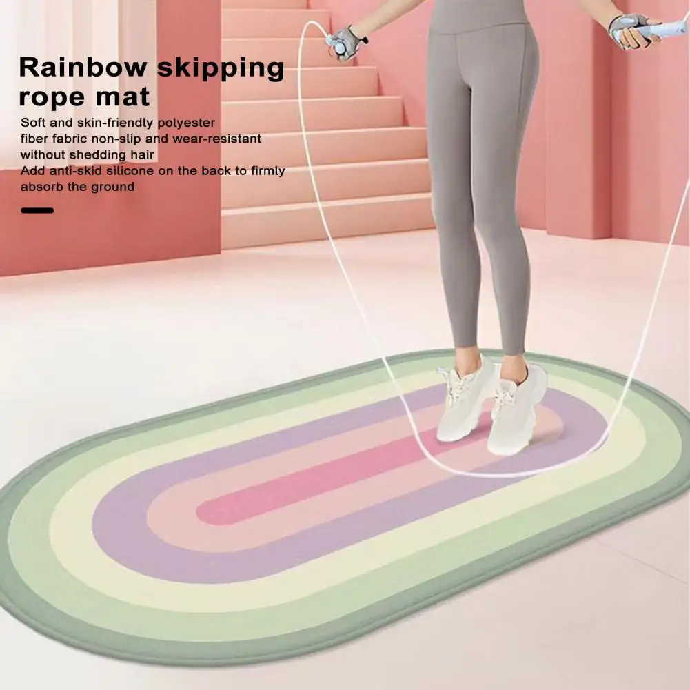 100x50CM Color Jump Rope Mat Double sided Mute Skipping Mat Base Shockproof Fitness Exercise Home Bedside Carpet