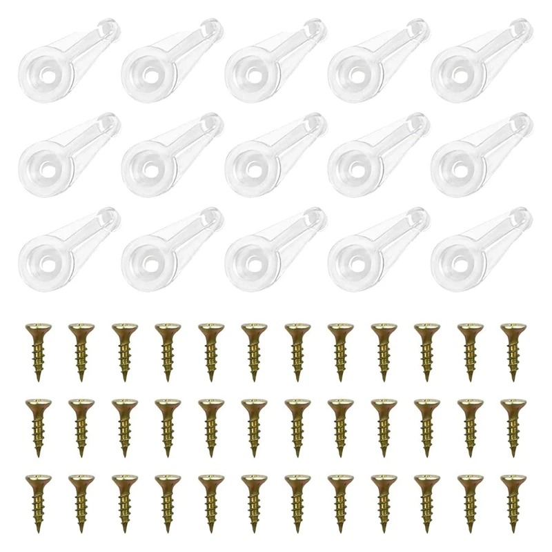 50 Pairs Glass Fasteners Cabinet Glass Clips 4Mm Plastic Doors With Screws For Fixing Doors
