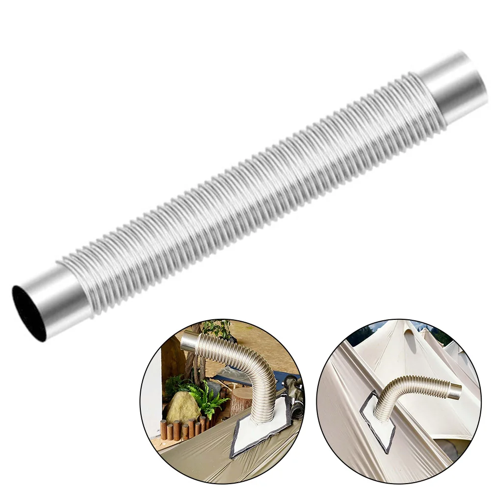 Wood Stove Pipe Stainless Steel Flue Exhaust Stove Pipe 90 Degree Elbow Chimney Liner Bend 50x6cm Multi Flue