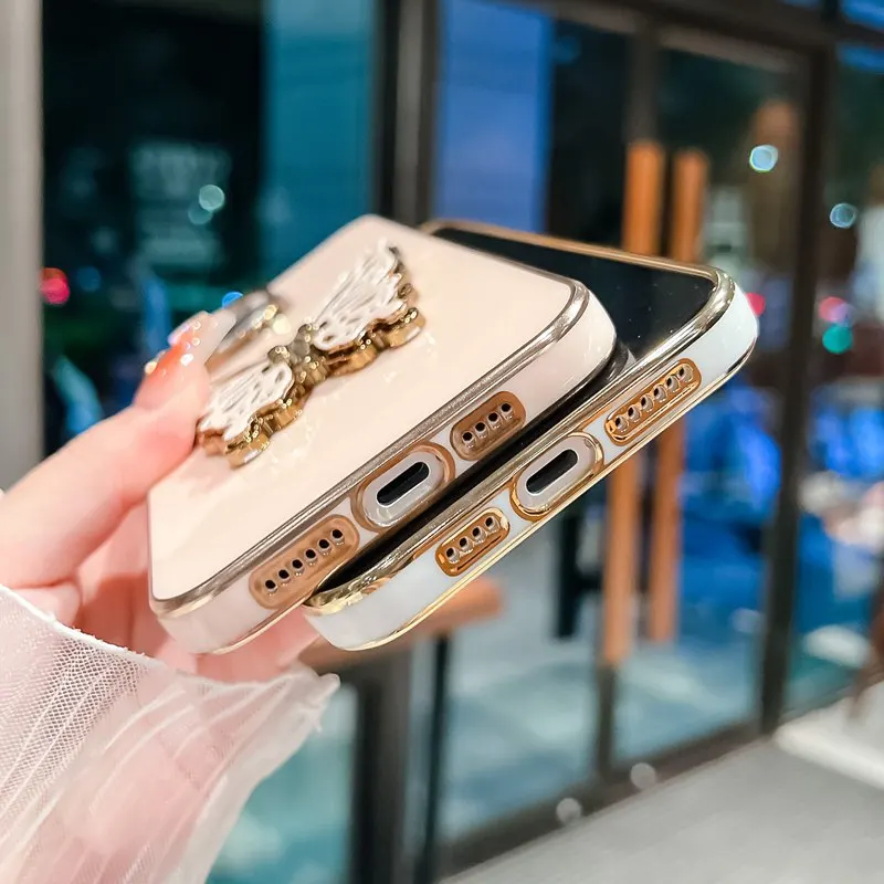 Universal 6D Butterfly Holder Stand Phone Case with Soft Cover