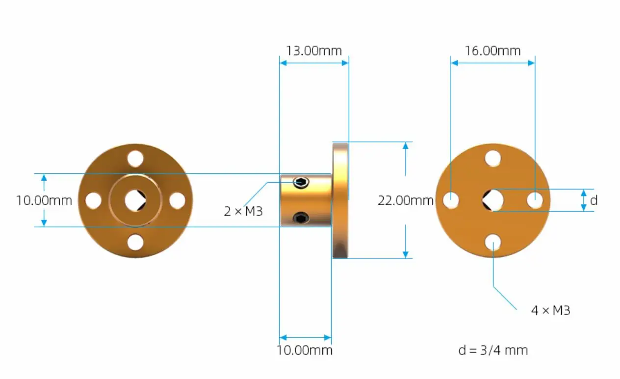 Description Picture 3 of item1 sets Aluminum Alloy Flange Coupling Coupler 3mm 4mm 5mm 6mm 8mm Purple Seat Axle Shaft Support 1set 3D printer Accessories