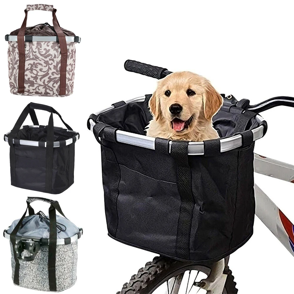 

Велосипедная Передняя сумка для верховой езды, велосипедная корзина, водонепроницаемая портативная вместительная Съемная складная сумка для багажа, переноска для домашних животных
