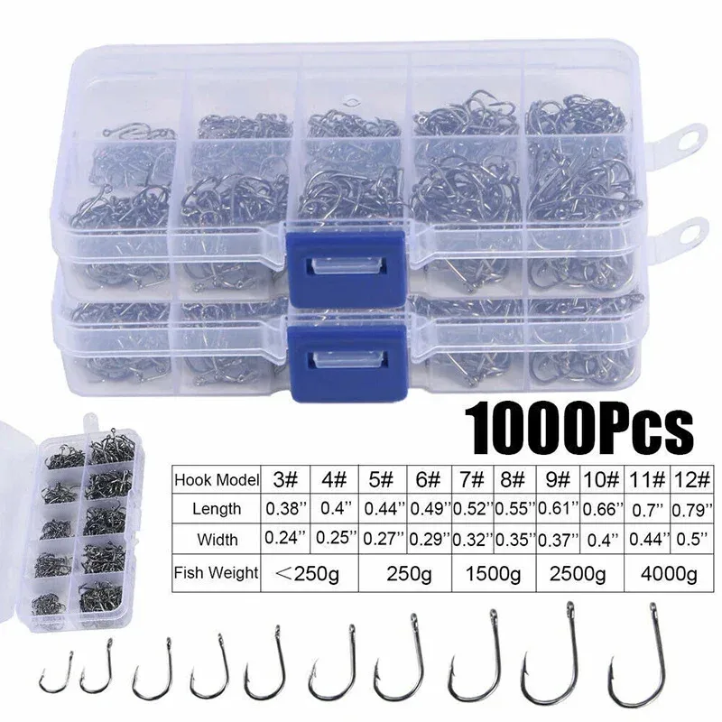 50-1600Pcs/BoxFishing Hooks 4