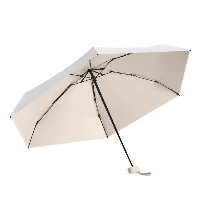Pocket Mini UV Umbrella For Women Titanium Silver Sun UPF50+ Protection Capsule Compact Lightweight Folding Rain Umbrellas